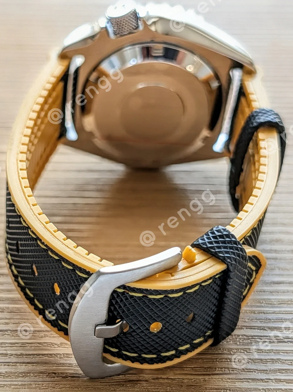 42mm Automatic Seiko Black Yellow  Diver's Mod Watch Sapphire